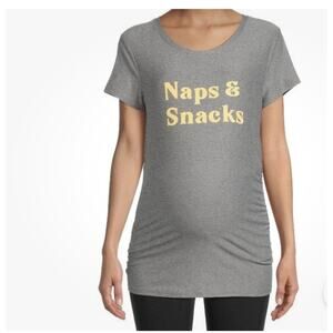 Time and Tru Maternity Naps & Snacks Graphic Tee Size Small